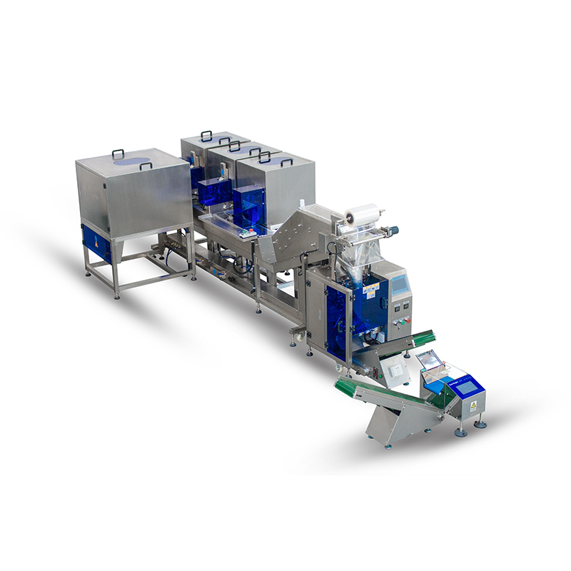 全不銹鋼五盤轉(zhuǎn)角拖斗包裝機 + 靜態(tài)選別秤